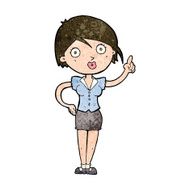 cartoon pretty woman with idea N56