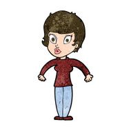 cartoon woman shrugging shoulders N387