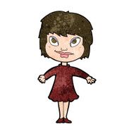 cartoon girl shrugging shoulders N25