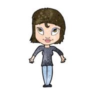 cartoon girl shrugging shoulders N26