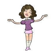 cartoon woman taking praise N9
