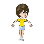 cartoon annoyed woman N153