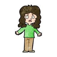 cartoon worried woman N63