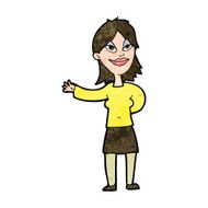 cartoon woman gesturing to show something N17