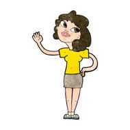 Cartoon Woman Waving N272