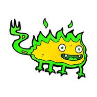 cartoon little fire demon N19