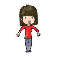 cartoon woman shrugging N48