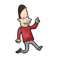 cartoon happy man pointing N49