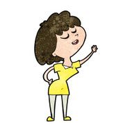 cartoon happy woman about to speak N8
