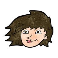cartoon female face N118