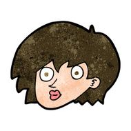 cartoon surprised female face N52