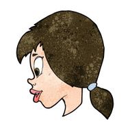 cartoon pretty female face N75