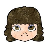 cartoon happy female face N144