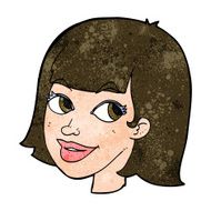 cartoon happy female face N145