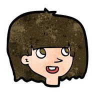 cartoon happy female face N146