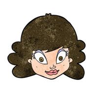 cartoon happy female face N147