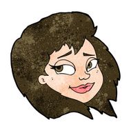 cartoon happy female face N148
