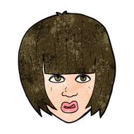 cartoon annoyed girl with big hair N8