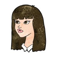 cartoon pretty girl with long hair N9