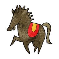 cartoon prancing horse N10