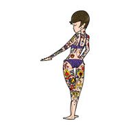 cartoon bikini girl covered in tattoos N7