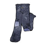 cartoon patched old jeans N18