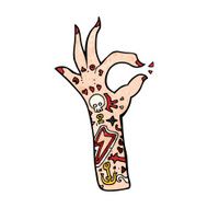 cartoon tattoo arm N10