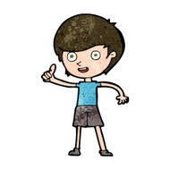 cartoon boy giving thumbs up symbol N13
