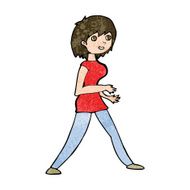 Cartoon Woman Walking N11