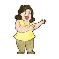 cartoon happy fat woman N5