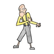 cartoon old man having heart attack N6