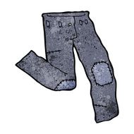 cartoon patched old jeans N21