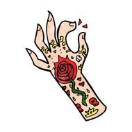 cartoon tattoo hand N4