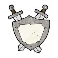 cartoon shield and swords N9