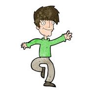 cartoon happy man dancing N30