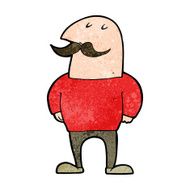 cartoon bald man with mustache N16