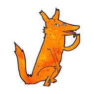 cartoon fox licking paw N3