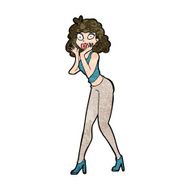 cartoon surprised woman N192
