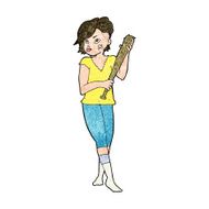 cartoon pretty punk girl with baseball bat N9