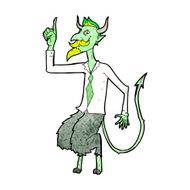cartoon demon boss in shirt and tie N3