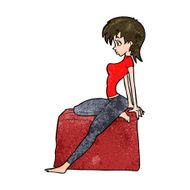 cartoon pin up pose girl N9