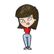 cartoon confused woman N98