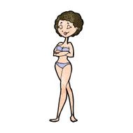 cartoon retro woman in bikini N9