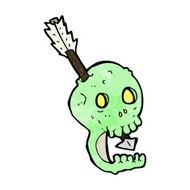 funny cartoon skull and arrow N9