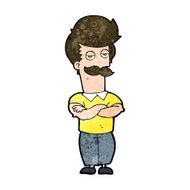 cartoon mustache muscle man N9
