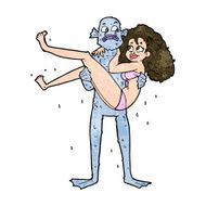 cartoon swamp monster carrying woman in bikini N9