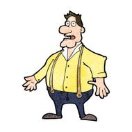 cartoon shocked man N104