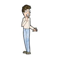 cartoon worried man N86