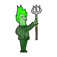 Cartoon Devil With Pitchfork N24