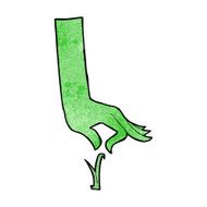 cartoon green hand picking blade of grass N3